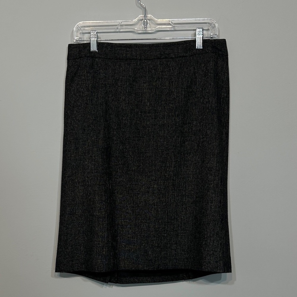 Ann Taylor Pencil Skirt Size 8 Charcoal Gray Wool Blend Professional Lined B136